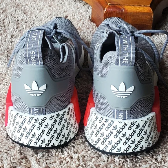Adidas NMD R1 Grey Vivid Red - Picture 3 of 7